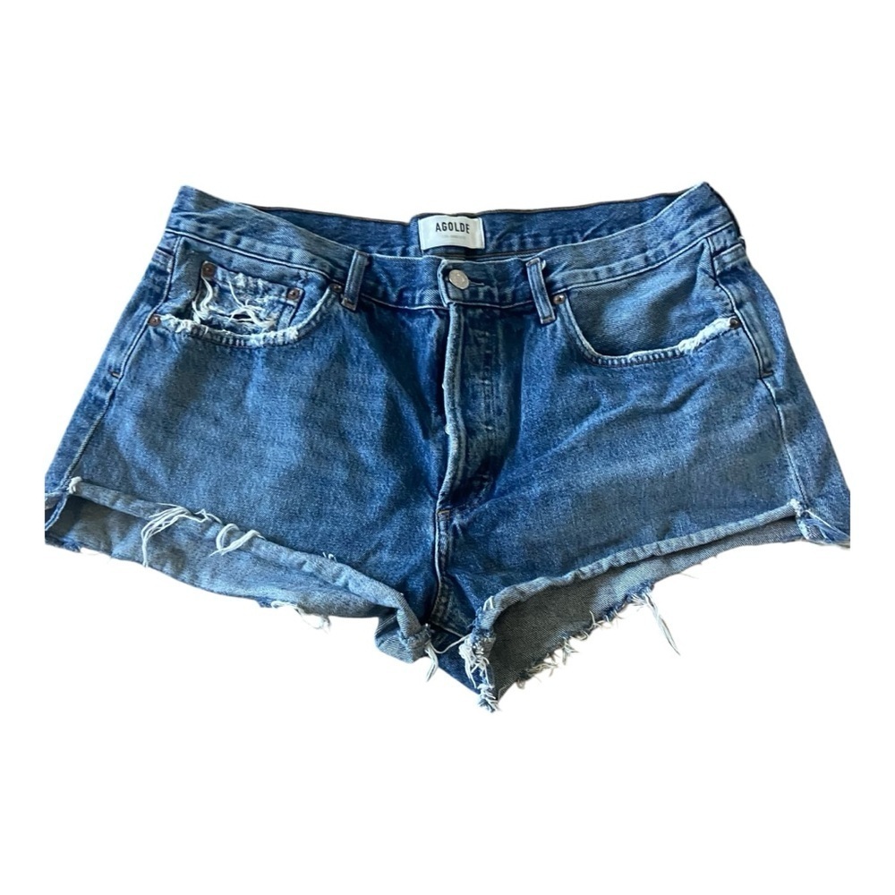 AGOLDE Parker Denim Jeans Cut Off 100% Organic Cotton Sz 32 Dark Swapmeet